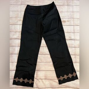 David Paul New York Womens Embroidered Pants Womens Size 6P
